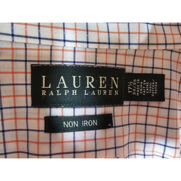 Lauren by Ralph Lauren LRL Men's Shirt 17.5 Oxford Non Iron Button Down Multicol - Picture 8 of 8